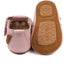 Mikk-Line Prewalker Leather Sandal w/ Heart Prewalker Adobe Rose
